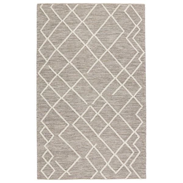 JaipurLiving Flatweave Wool Geometric Area Rug in Gray Perigold